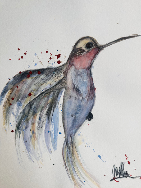 Watercolour Hummingbird
